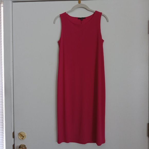 Tiana B Raspberry Pink Sheath knit Dress with scarf, Size S - Picture 2 of 10